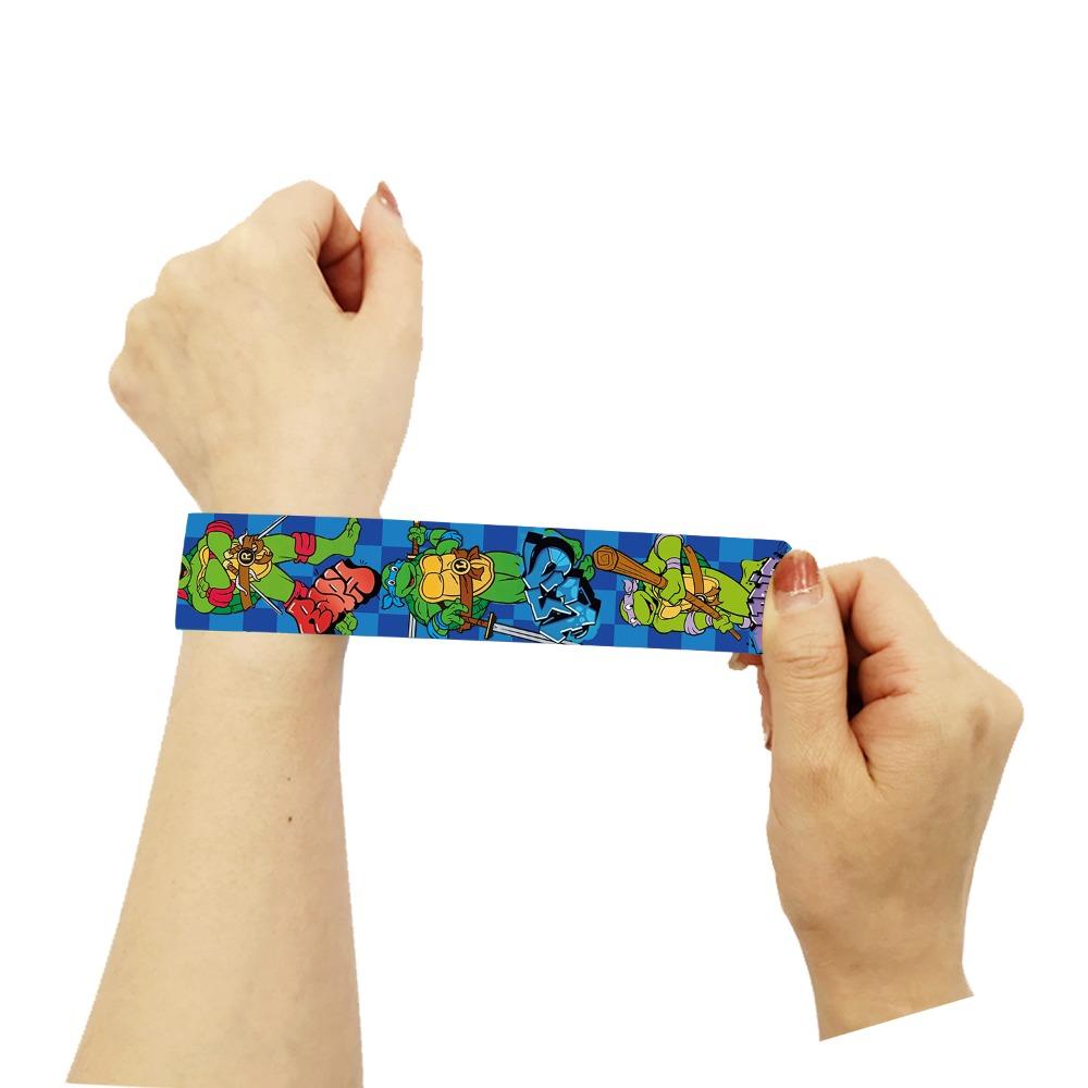 12pcs Teenage Mutant Ninja Turtles Slap Bracelets Kids Birthday Party Favors Wristband Toys for Boys Cosplay Supplies
