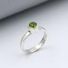 Solid 925 Sterling Silver Ring, Peridot Gemstone Ring, Handmade Ring, Stacking Ring, Birthstone Ring, Statement Ring