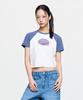 Emelbi Women'S Vintage Colorblock Crop T-Shirt Ny (Cream)