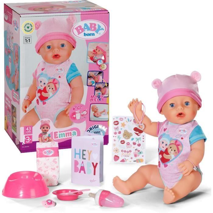 Poupon - BABY BORN - Emma - 10 funzioni - 10 accessori - Senza batterie - 43cm - Dai 3 anni