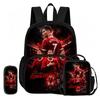 Learn, Travel Football Star School Bag Ronaldo 3 Pcs set with Front Pocket Backpack Lunch bag, Pencil Case, Sport Rucksack