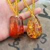 Retro Imitation Amber Necklace For Men And Women Long Pendant Sweater Chain Mother'S Day Gift
