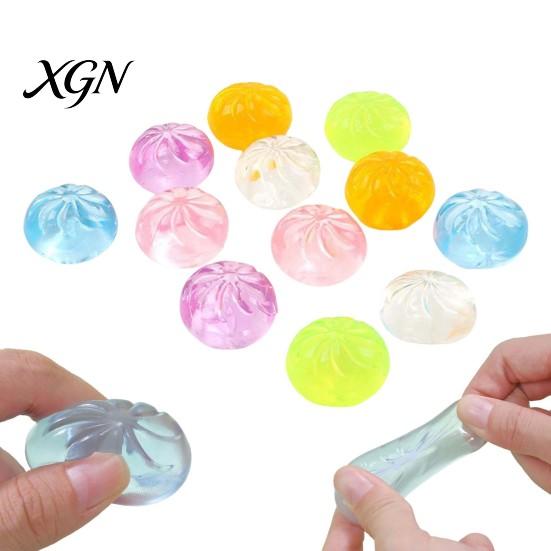 Steamed Bun Sensory Toy Stress Relief Dumpling Squeeze Clear Mini Ball Soft Stretchy Fidget Party Favors