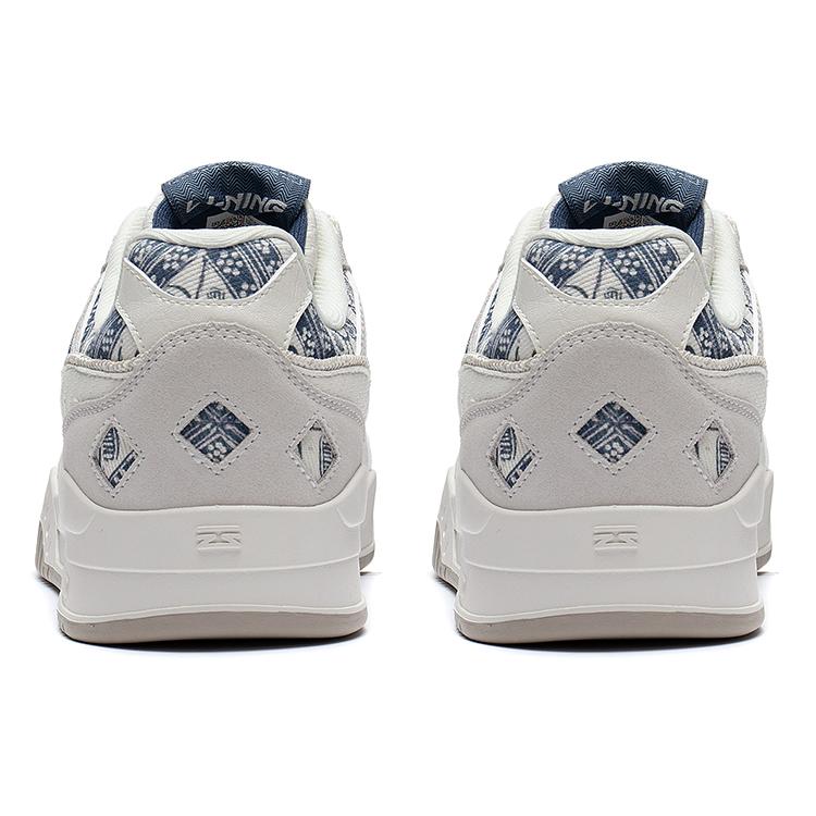 Li Ning Yuebai Slip Resistant Abrasion Resistant Low top Skateboard Shoes Unisex Ecru AGCS251-12