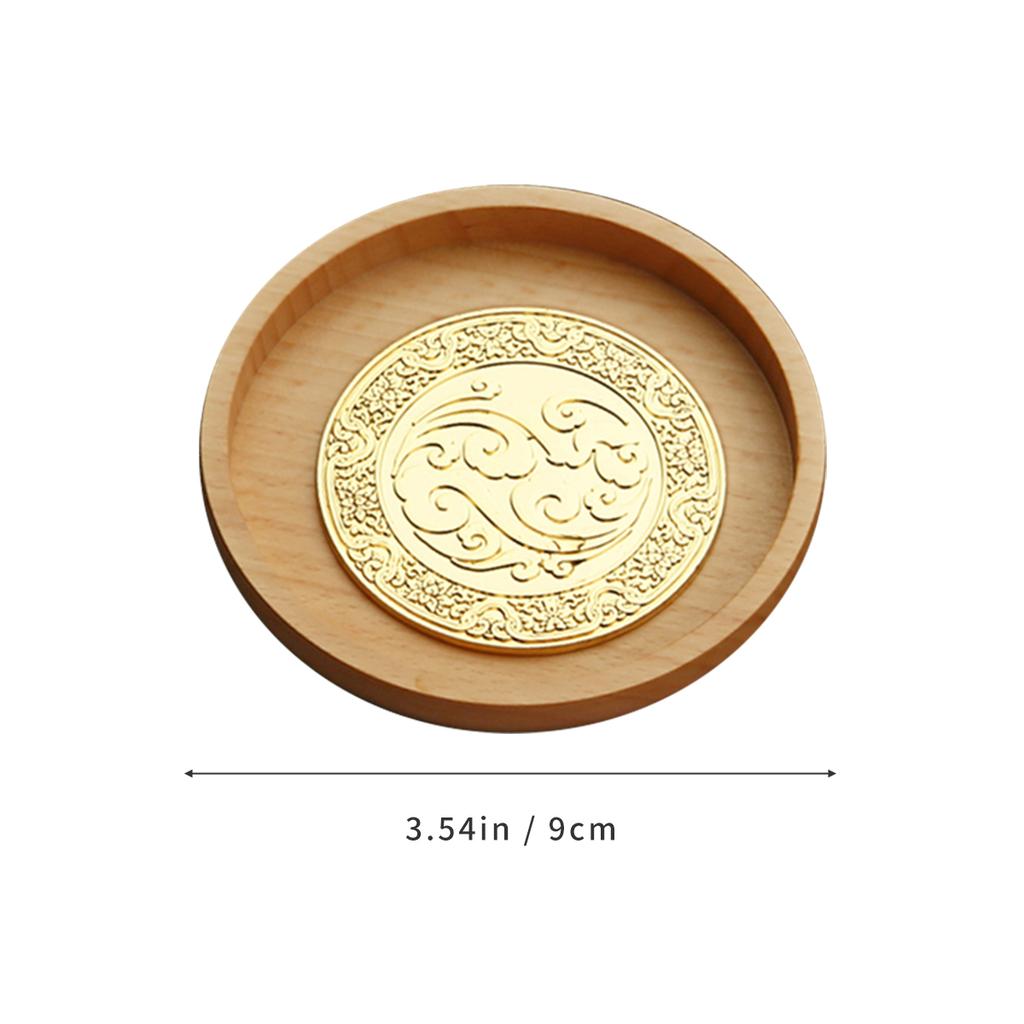 Chinese Style Metal Tea Cup Coaster Wooden Heat Insulation Cup Pad Drink Cup Coaster for Tea Coffe Milk Kitchen Supplies