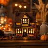 Kürbis Fenster Hütte Dekorative Nachtlampe Herbst Ernte Haus Tischakzent für Schlafzimmer Wohnzimmer Saisonale Heimdekoration