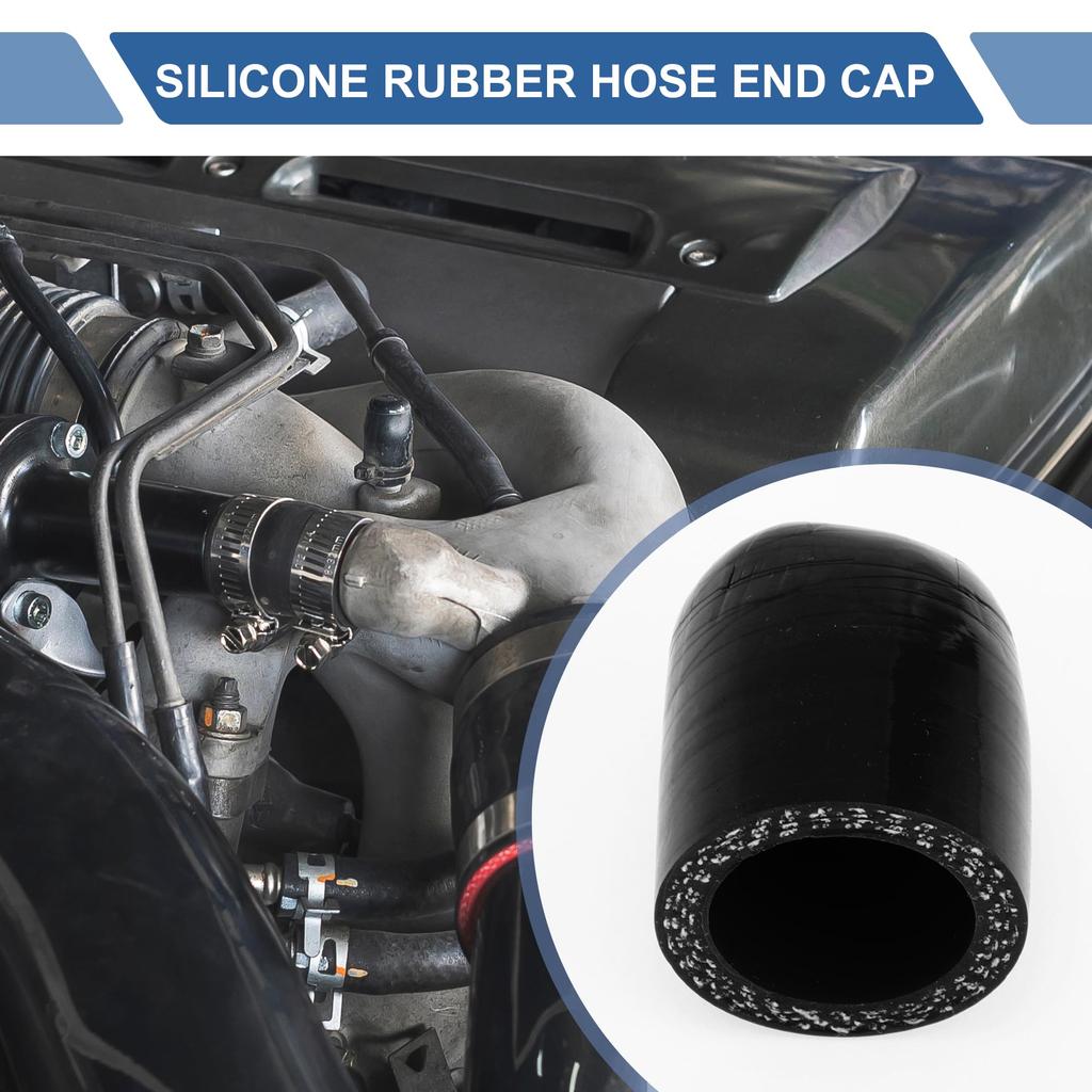 X AUTOHAUX Silicone Cap Silicone Plug Plumbing Processing Mecla Cap Plumbing End Cap Black