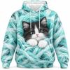 3D Print Cute Cat Hoodie For Men Women Fluffy Kitten Pattern Pullover Hoodie Animal Lover Gift Graphic Hooded Sweatshirt Trend