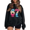 Women's Fashionable Casual Long-Sleeved Round-Neck Printed Pullover Sweatshirt