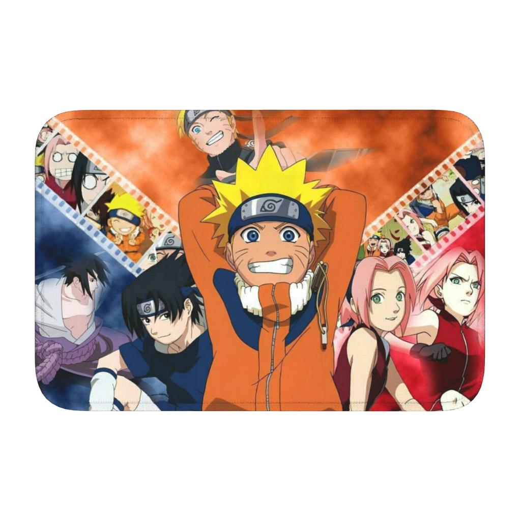 Custom Anime N-Narutoes Doormat Non-Slip Entrance Welcome Kitchen Bathroom Floor Door Mat Toilet Living Room Carpet Rug