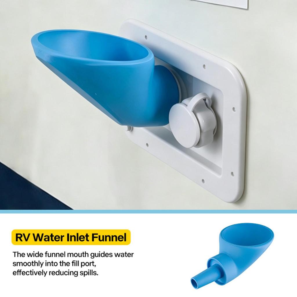 RV Water Tank Filling Funnel Anti-Spill Wide Mouth RV Water Tank Fill Funnels RV Accessory for Trailer Van Motorhome