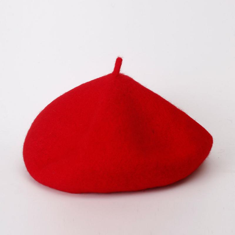 Beret Autumn Winter Lady Pumpkin Bud Hat Casual Wool Warm Hat