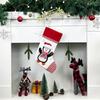 1pcs Linen Christmas Stocking Gift Bag Snowman Hanging Christmas Tree Ornaments Decorations for Festive Holiday Wall Decoration