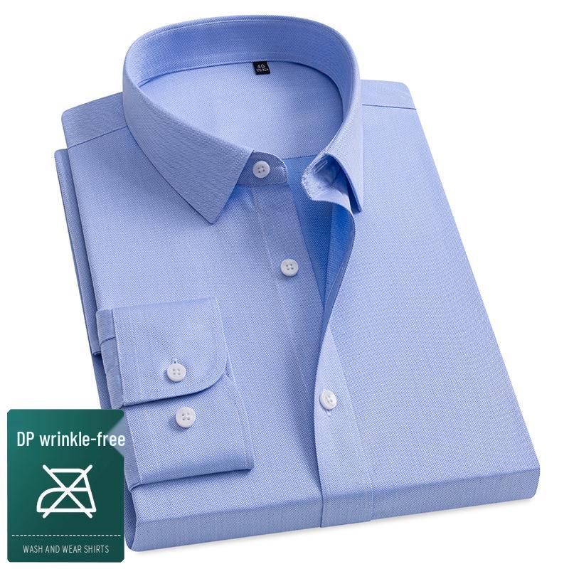 

2026 Spring Men s Non-Iron Double-Ply Pure Cotton Long-Sleeve Business Shirt 40