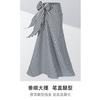 Black and White Plaid Skirt Women's Summer Long Skirt New Summer a Word Strap Retro Long Skirt Wear