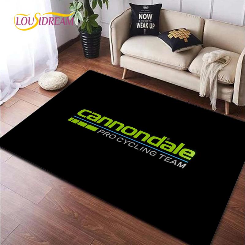 Tappeto con logo di bicicletta per Soggiorno Camera da letto Tappeti Cucina Bambini Porta Tappetino Antiscivolo Regalo di compleanno Oggetti di scena fotografici Alfombra Tappeto