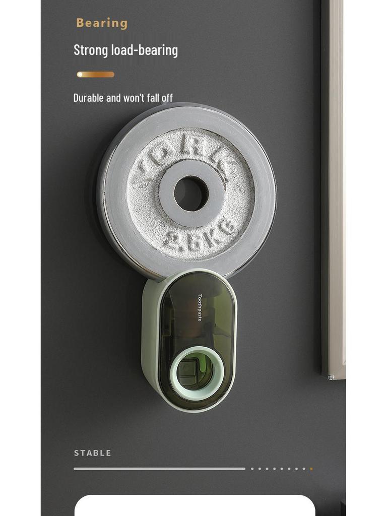 Wall-Mounted Automatic Toothpaste Dispenser & Toothbrush Holder