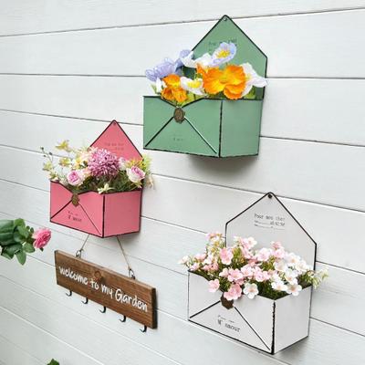 Umschlagform Pflanzgefäß Metall Wandmontage Blumentopf Dekorative Wandpflanzgefäß mit Drainageloch für Balkon Garten Innenhof Innen Außen