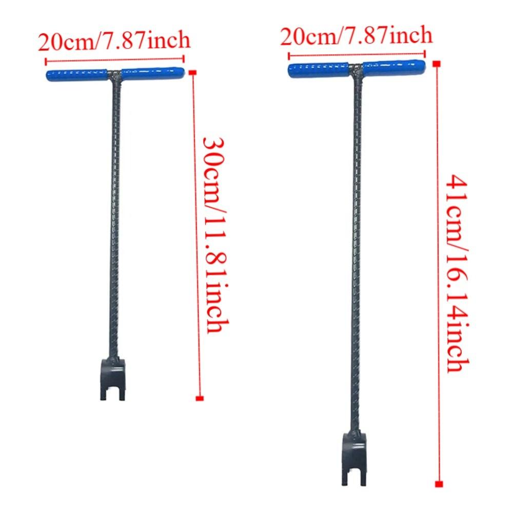 Heavy Duty Threaded T-Handle Wrench U-Head Design Water Shut Off Tool  Underground Valves