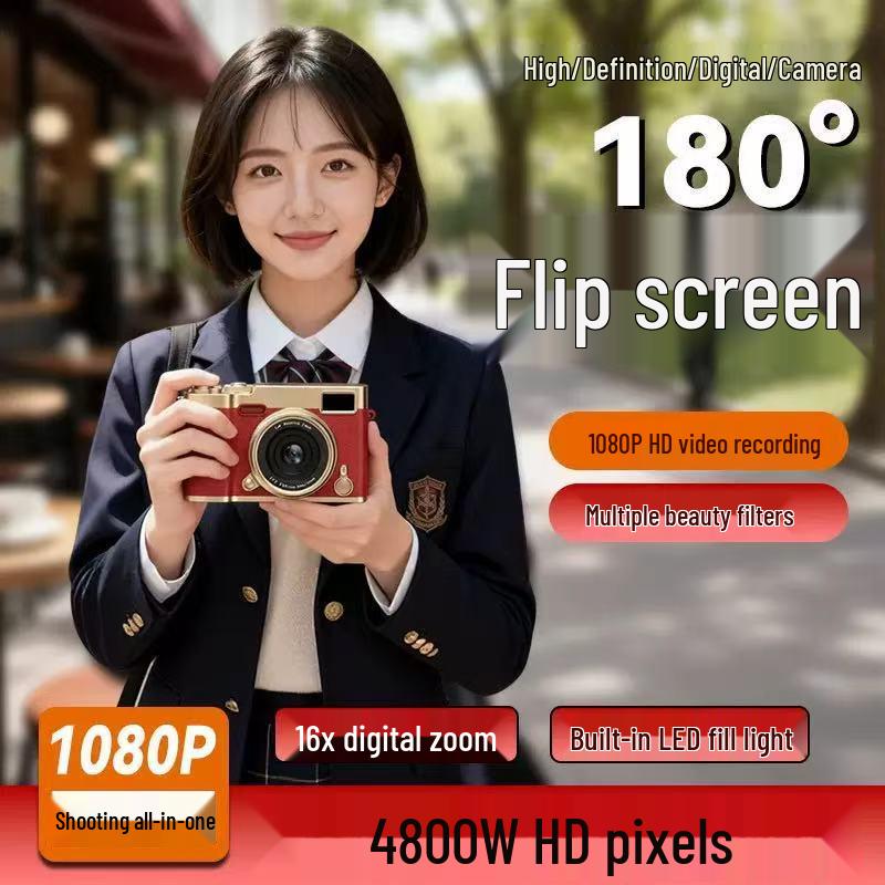 48MP Flip Screen Camera: Popular HD Model for Students, Ideal for Photos & Videos on Campus