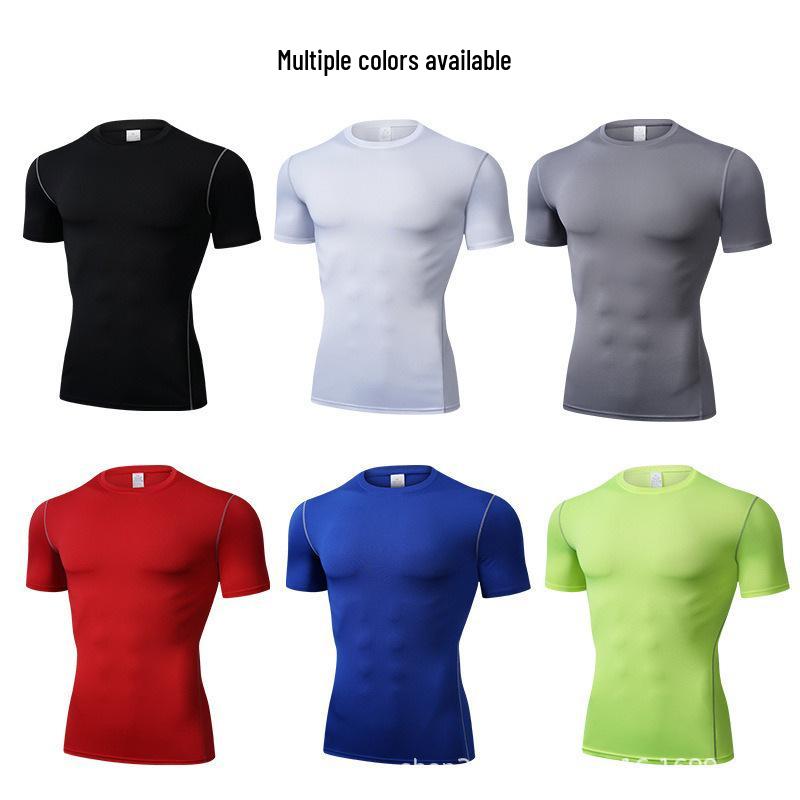 Herren Hoch elastisches Kompressions-Sport-T-Shirt - Feuchtigkeitsableitend & Atmungsaktiv für Basketball & Fitness