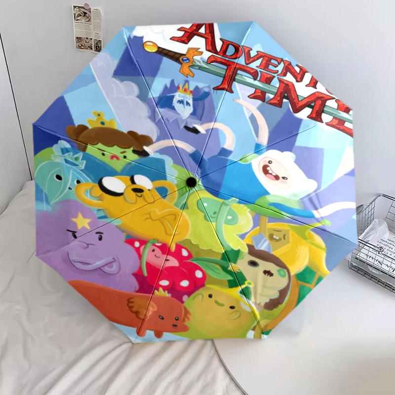 Adventure Time Characters Automatic Umbrella - Suitable Travel Outdoor Portable Umbrella Birthday Gift Daily Essentials