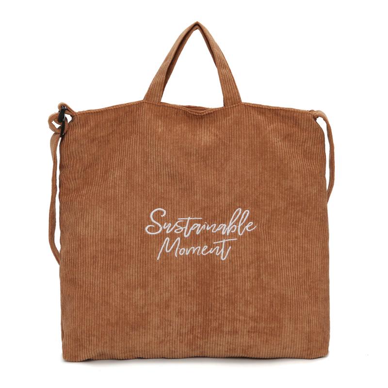 

Women Corduroy Shoulder Bag Embroidery Stripes Canvas Cloth Purse Female Crossbody Messenger Bags Lady Books Tote Large Handbag