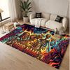 Skull Gothic Theme Soft Crystal Velvet Rug Custom Name & Text Print Non Slip Floor Rug for Bedroom Living Room