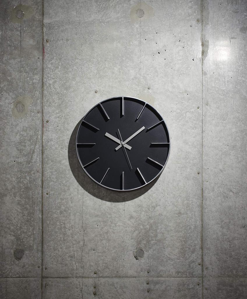 Lemnos Edge Clock, Analog, Aluminum, Black, Diameter: 35cm, AZ-0115, BK