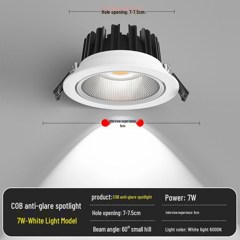 Spotlight LED Ceiling Light for Home & Store - Recessed COB Downlight 5W/7W