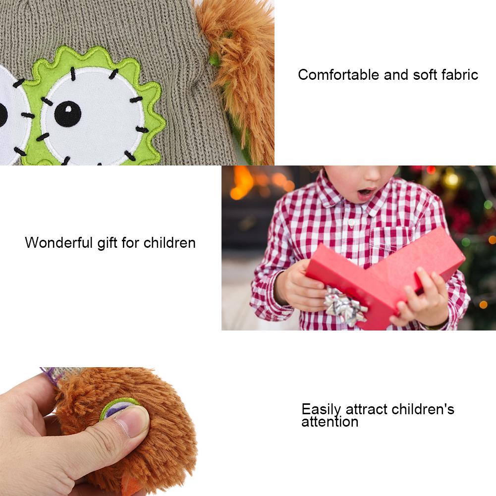 Knitting Wool Cute Hat Moving Ears Story Telling Funny Toy Cap for Children BabyGray