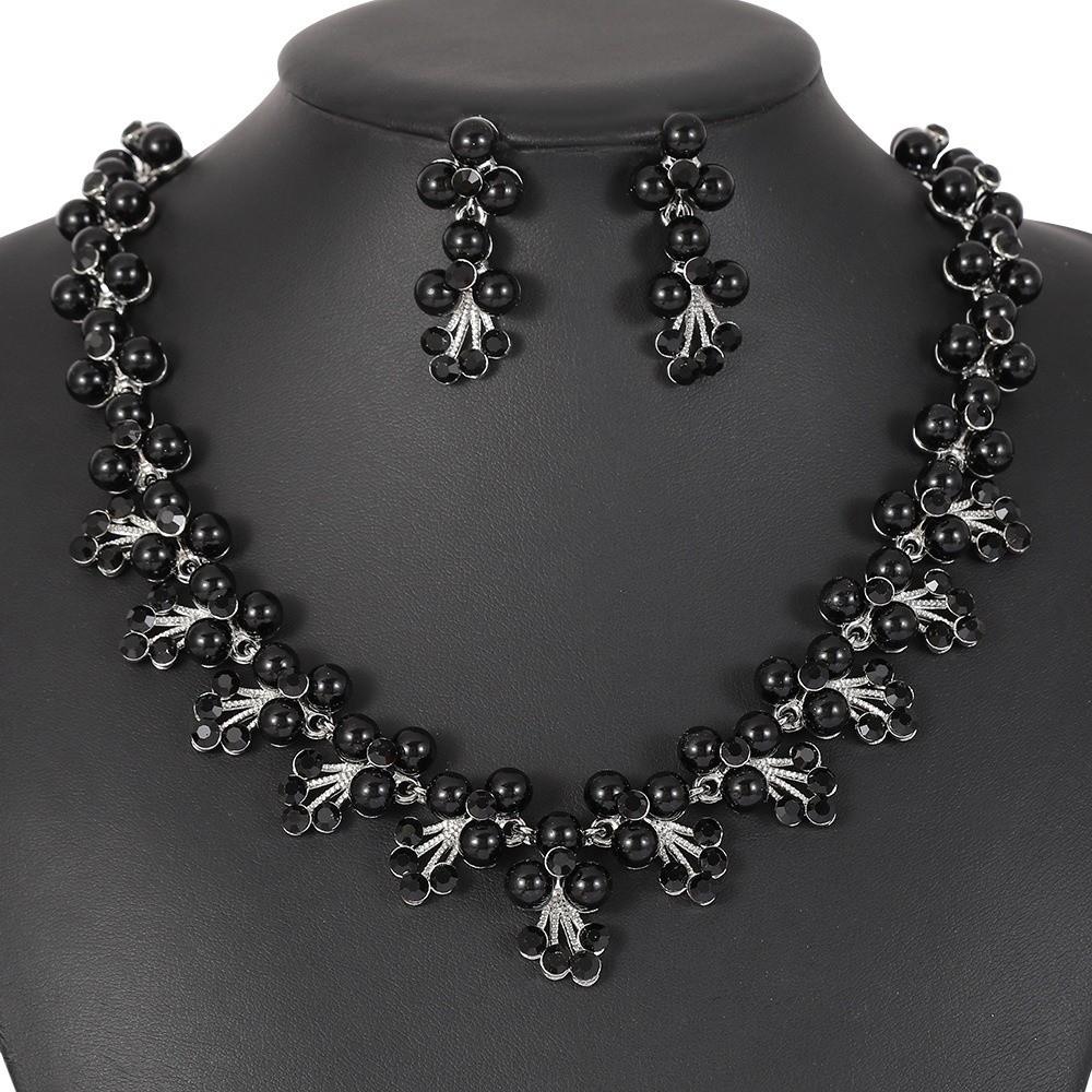 Simulated Pearl Women's Jewelry Set Baroque Statement Rhinestone Jewelry Set Outfit Accessory