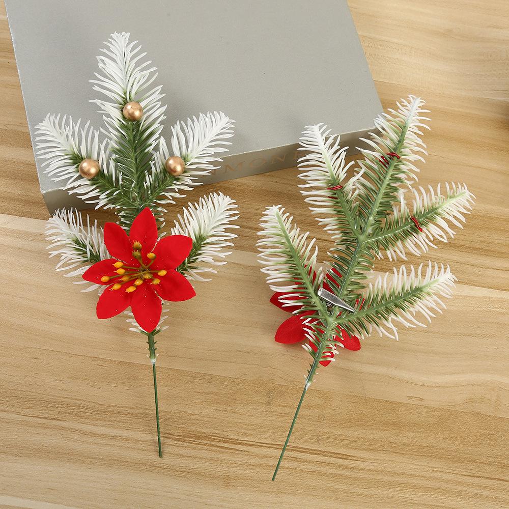 Aghi di Pino Simulati, Singoli, Natale, Aghi di Pino con Frutti in Polpa Rossa, Composizione Floreale, Casa Vacanze, Decorazione Atmosfera Fiori Artificiali
