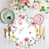 Dragonfly Wildflower Disposable Table Mats for Spring Weddings & Parties