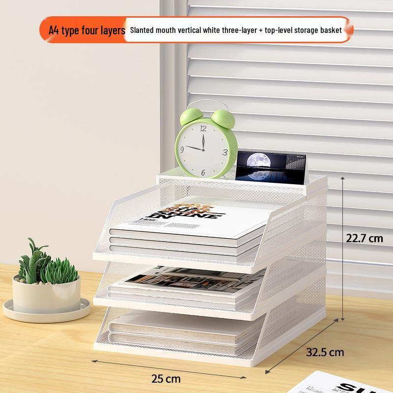 A3A4 Metall Desktop Aktenorganizer Rack - Büroarbeitsplatz Dokumentenhalter