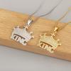 Nidin Hot Sale Crown Shape KING Letter Charm Pendant Necklace For Women Men Shiny Zircon European And American Fashion Jewelry