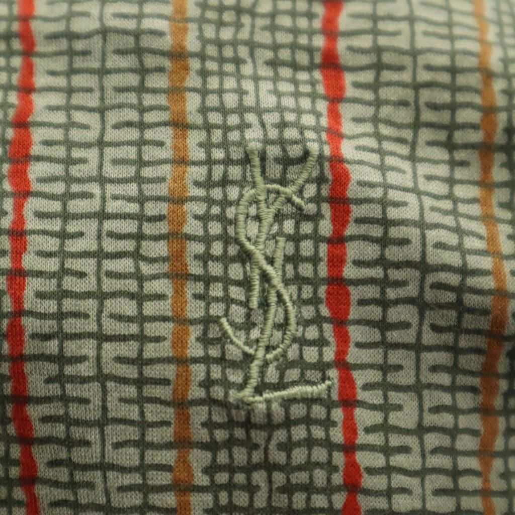 Yves Saint Laurent 90s Old Overall Handle Long Sleeve Half Button Shirt M Men's Used