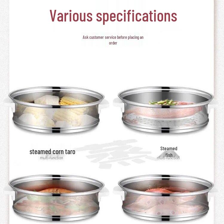 Electric Stainless Steel Steamer Pot with Steaming Tray and Lid – Thickened, Heightened Student Cooking Accessory with Trivet and Heating Wire.