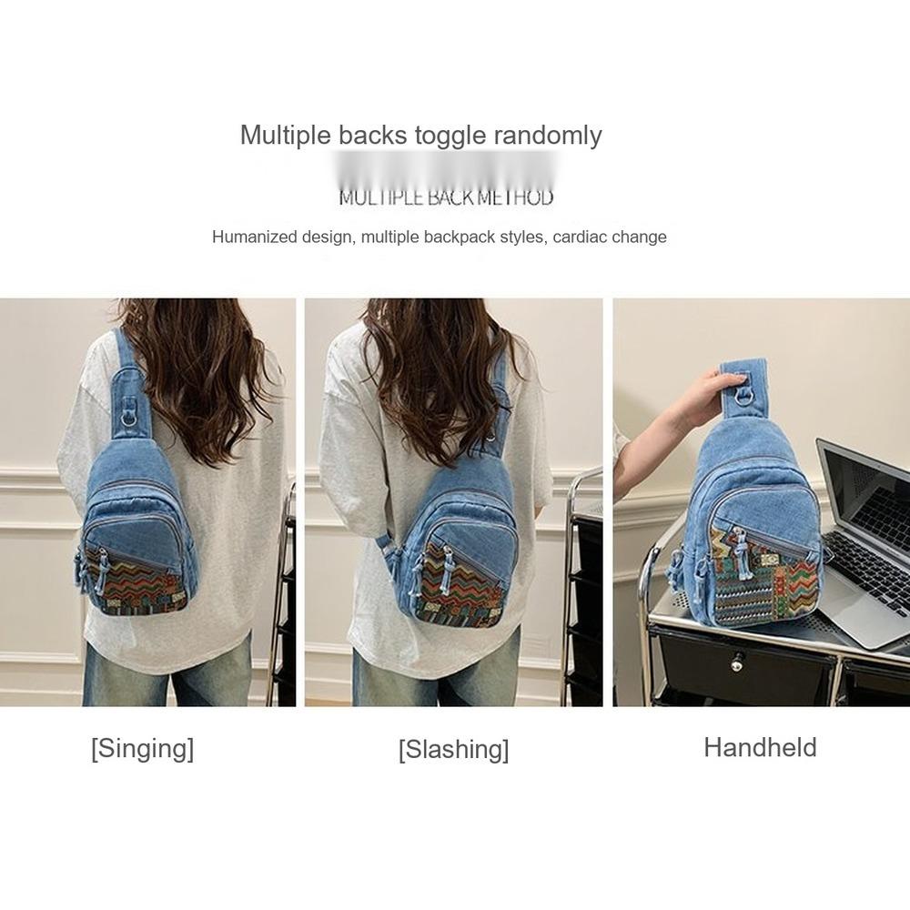 Lightweight Large Capacity denim Multipurpose Storage Bag for Daily Use