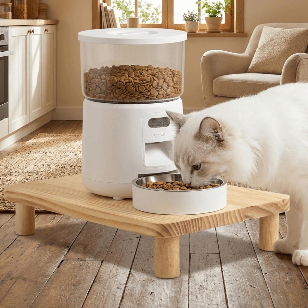Non-slip Cat Food Dining Table Rack Wooden Raised Cat Bowl Stand Pet Feeder Stand  Home Use