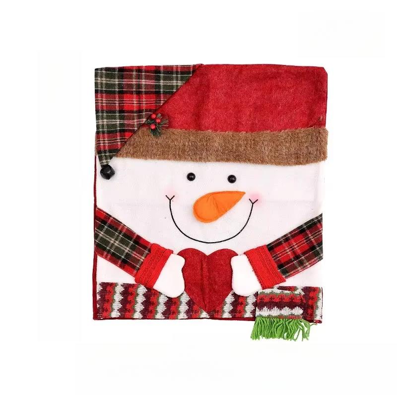 Christmas Decoration Chair Cover Stool Set Chair Cover Home Decoration Ornament Santa Claus Snowman Chair Cover