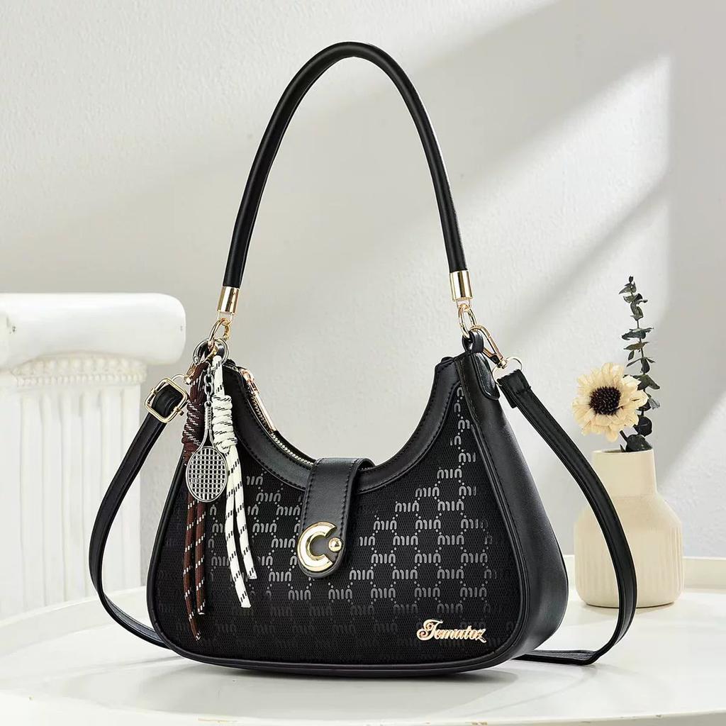 Women Printed Crescent Shoulder Bag, Minimalist Large Capacity Spacious Fashion Handbag