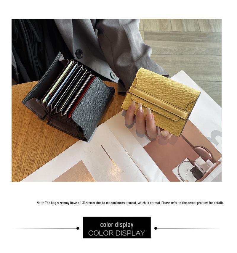 Portofel de damă din piele naturală - Capacitate mare, Sloturi pentru carduri multiple, Culoare solidă, Portofel elegant și compact