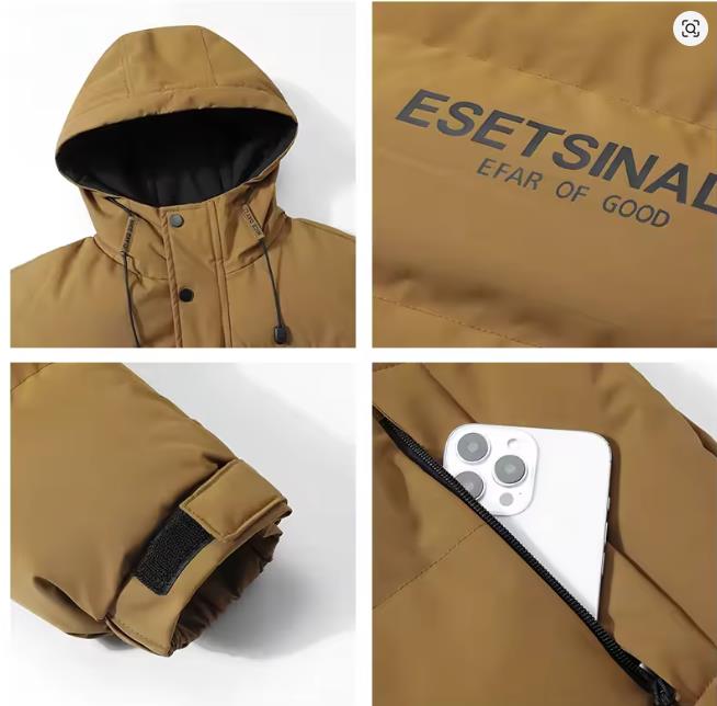 Winddicht Verdickend Herren Oberteile Outdoor Locker Vielseitig Komfort Warmhalten Mäntel Wintermode Lässig Einfarbig Kapuzenparka Herren