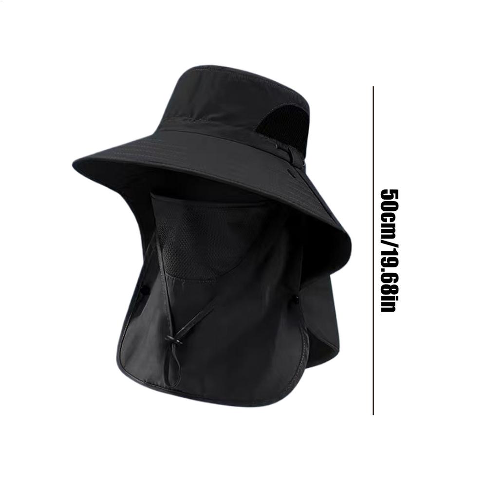 Waterproof Breathable Fishing Hat Wide Brim Sun Cap with Neck Flap Summer Outdoor Hat for Hiking Camping Gardening Beach Cycling
