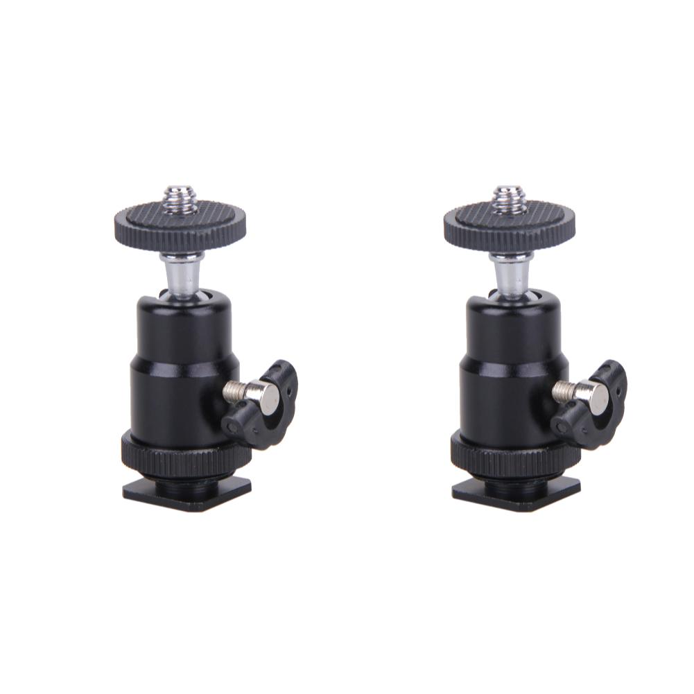 1/4" Swivel Mini Ball Head For Camera Tripod LED Light Flash Tripod Bracket Holder Mount 1/4 Hot Shoe Adapter for Canon Nikon
