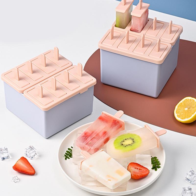 Popsicle/Sorbet Mold Food Grade Household Popsicle Making Frozen Ice Box Abrasive Tools With Lid Homemade Ice Cream Artifact