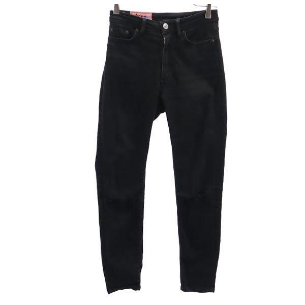 Acne Studios Skinny Denim Pants W25 Black Series Damage Processing Women Used