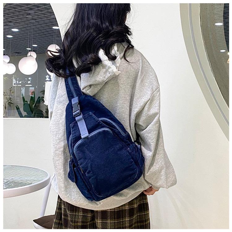 2025 Damers Mångsidiga Canvasväska: Dubbel axel-, bröst- eller crossbody-ryggsäck