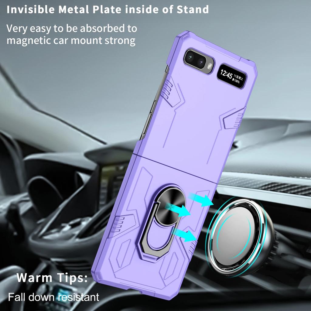 Anti-Drop Finger Ring Folding Coque Case for Samsung Galaxy Z Flip 3 5 2 Flip5 Flip2 Flip4 Flip 4 Flip3 5G Hard Cover Fundas